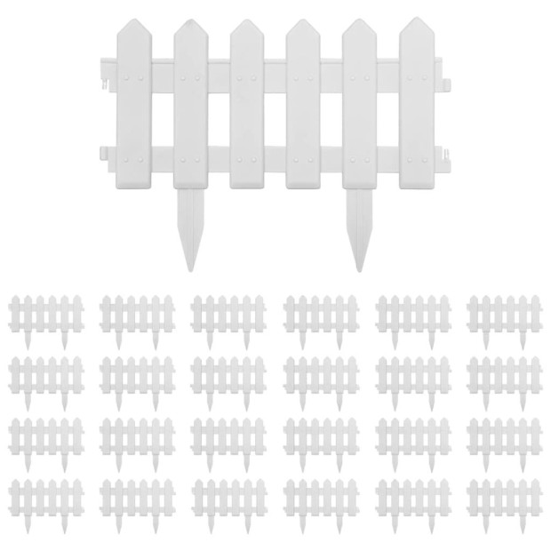 Lawn Edgings 25 Pcs White 10m Image 2
