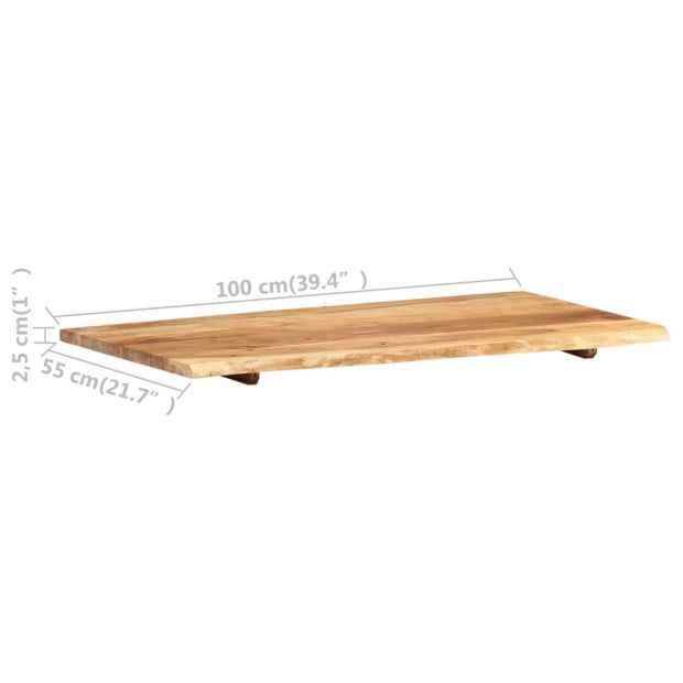 Bathroom Vanity Top Solid Acacia Wood 100x55x2.5 Cm Image 4