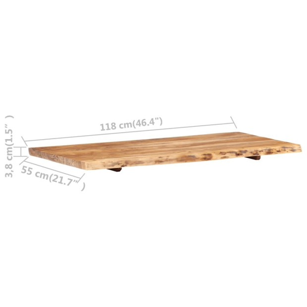 Bathroom Vanity Top Solid Acacia Wood 118x55x3.8 Cm Image 4