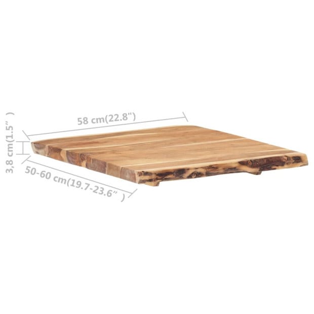 Table Top Solid Acacia Wood 58x(50-60)x3.8 Cm Image 4