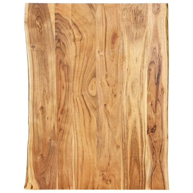 Table Top Solid Acacia Wood 80x(50-60)x2.5 Cm Image 2
