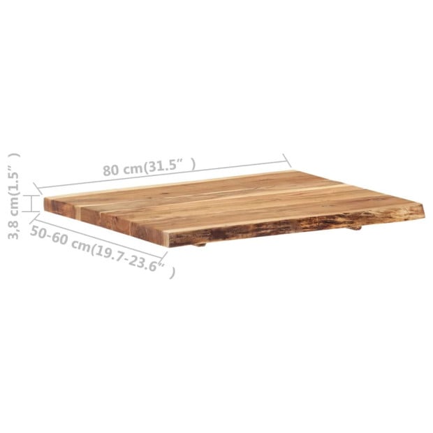 Table Top Solid Acacia Wood 80x(50-60)x3.8 Cm Image 5