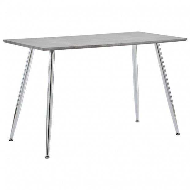 Dining Table Concrete And Silver 120x60x74 Cm Mdf