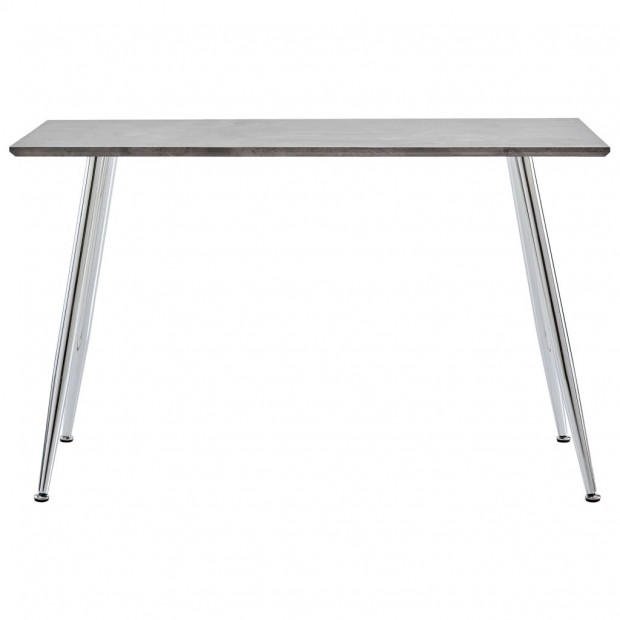 Dining Table Concrete And Silver 120x60x74 Cm Mdf Image 2