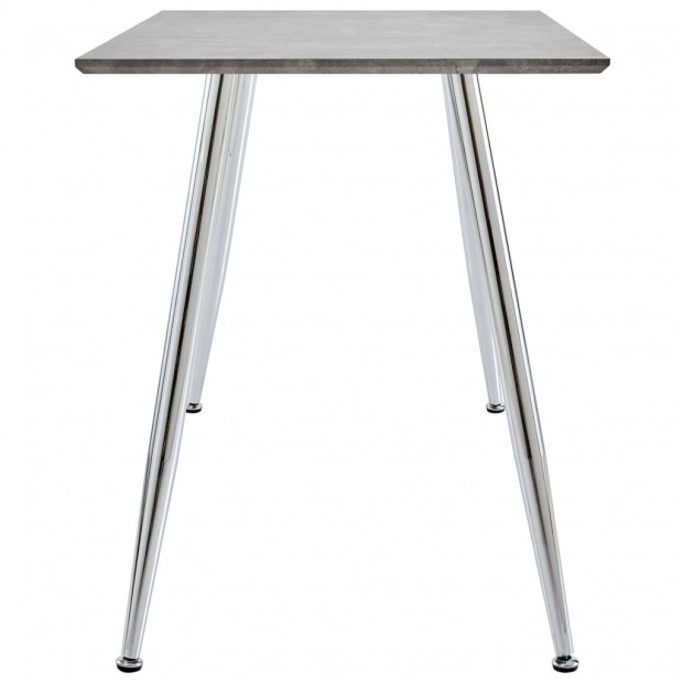 Dining Table Concrete And Silver 120x60x74 Cm Mdf Image 3