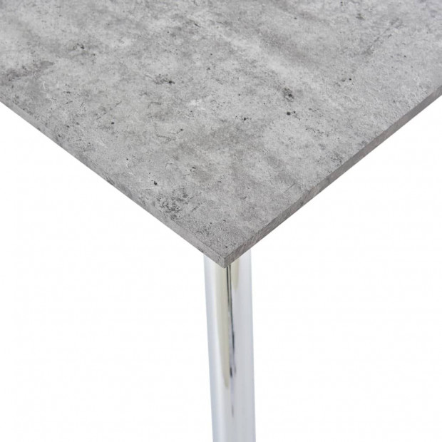 Dining Table Concrete And Silver 120x60x74 Cm Mdf Image 5