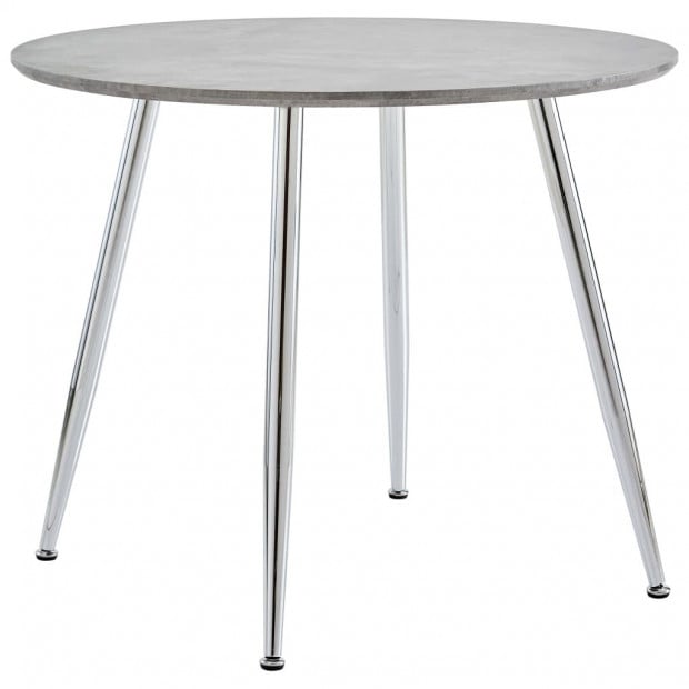 Dining Table Concrete And Silver 90x73.5 Cm Mdf