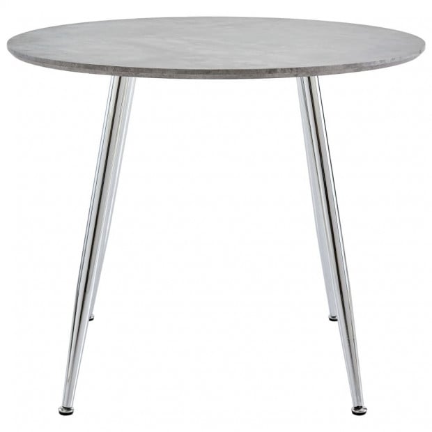 Dining Table Concrete And Silver 90x73.5 Cm Mdf Image 2