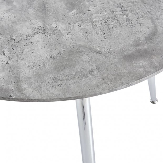 Dining Table Concrete And Silver 90x73.5 Cm Mdf Image 4
