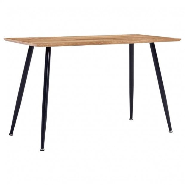 Dining Table Oak And Black 120x60x74 Cm Mdf