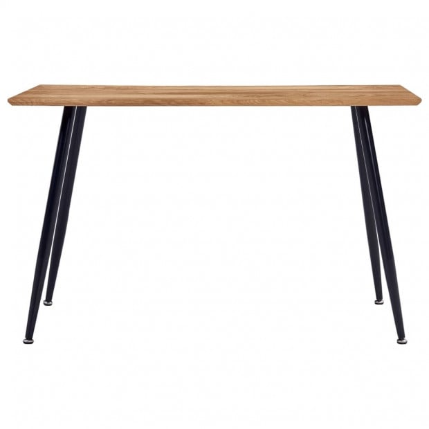 Dining Table Oak And Black 120x60x74 Cm Mdf Image 2