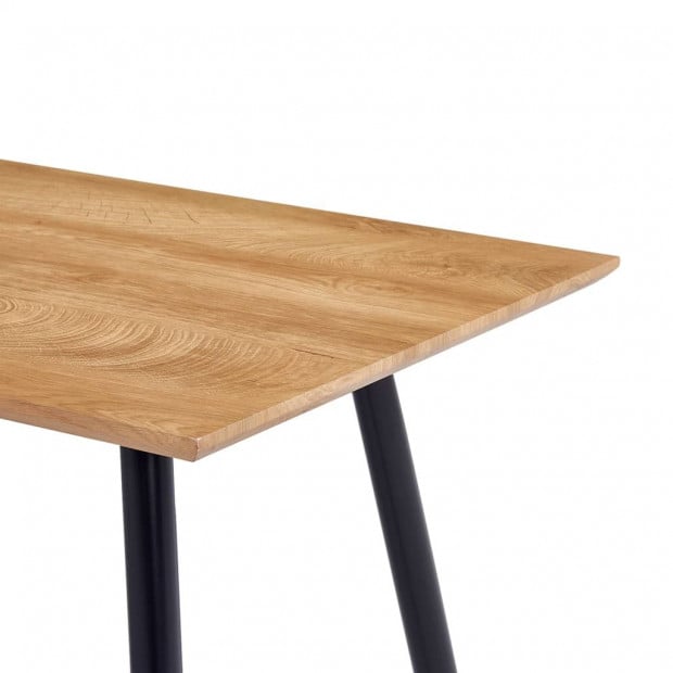 Dining Table Oak And Black 120x60x74 Cm Mdf Image 4
