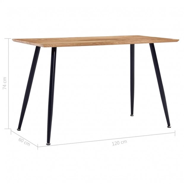 Dining Table Oak And Black 120x60x74 Cm Mdf Image 5