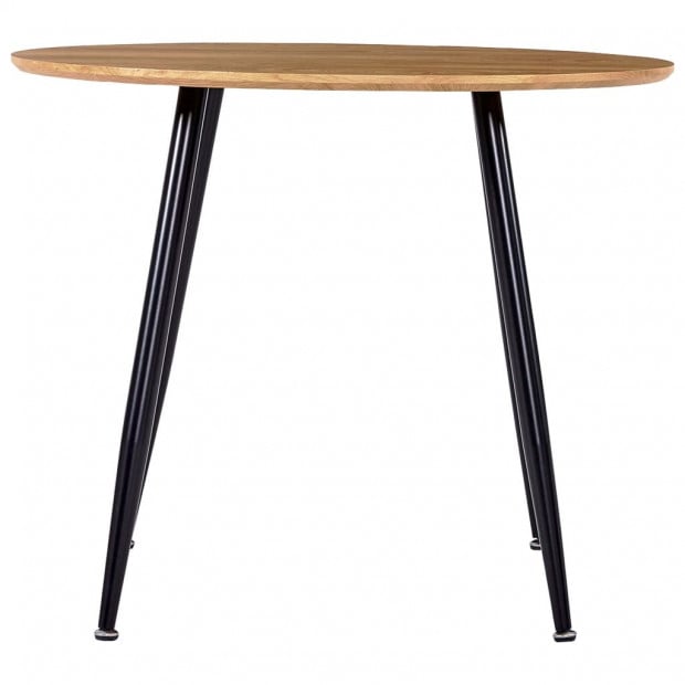 Dining Table Oak And Black 90x73.5 Cm Mdf Image 2