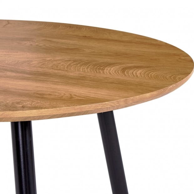 Dining Table Oak And Black 90x73.5 Cm Mdf Image 4