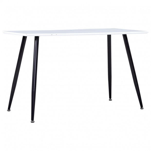 Dining Table White And Black 120x60x74 Cm Mdf