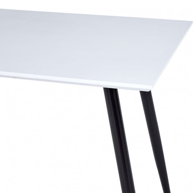 Dining Table White And Black 120x60x74 Cm Mdf Image 5
