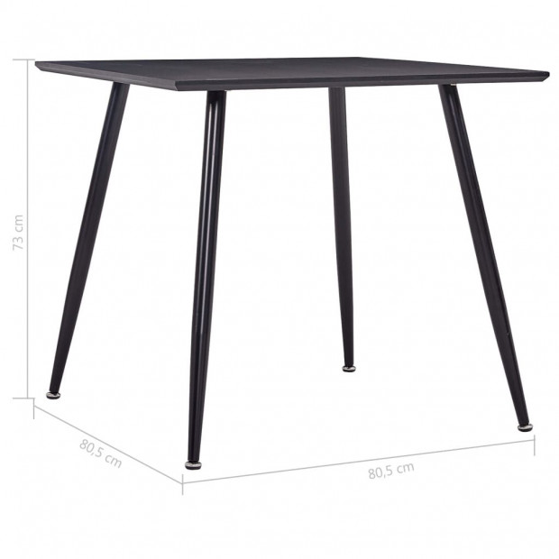 Dining Table Black 80.5x80.5x73 Cm Mdf Image 5