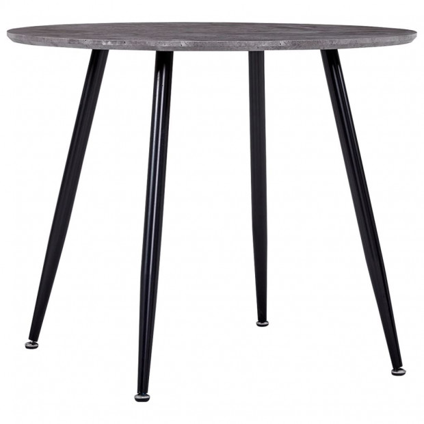 Dining Table Concrete And Black 90x73.5 Cm Mdf