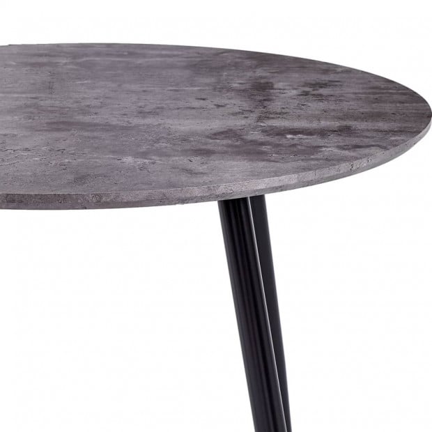 Dining Table Concrete And Black 90x73.5 Cm Mdf Image 4