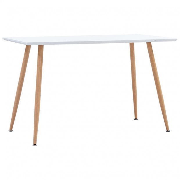 Dining Table White And Oak 120x60x74 Cm Mdf