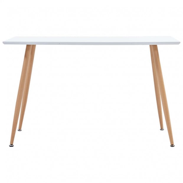 Dining Table White And Oak 120x60x74 Cm Mdf Image 2