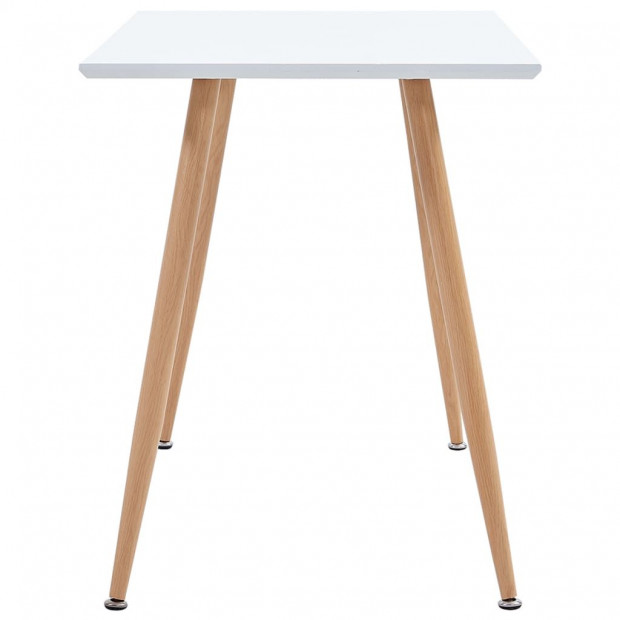 Dining Table White And Oak 120x60x74 Cm Mdf Image 3