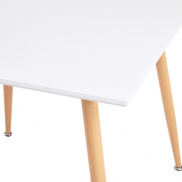 Dining Table White And Oak 80.5x80.5x73 Cm Mdf Image 3