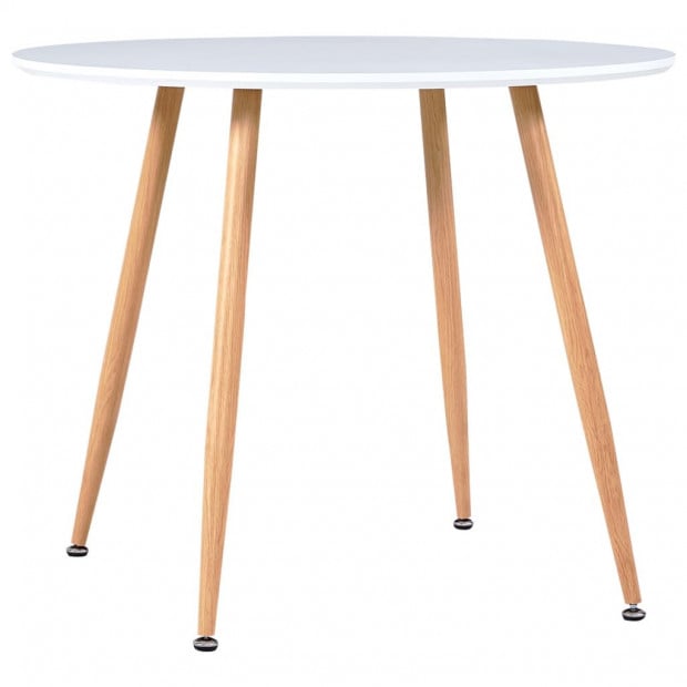 Dining Table White And Oak 90x73.5 Cm Mdf