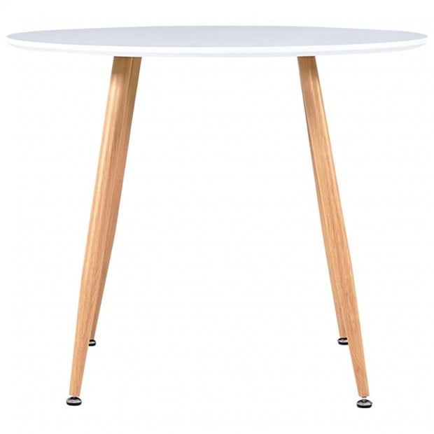 Dining Table White And Oak 90x73.5 Cm Mdf Image 2