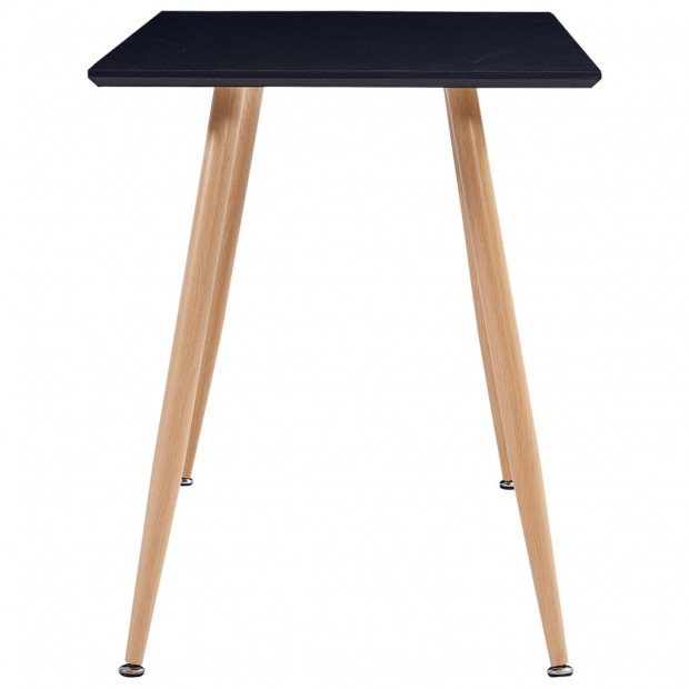 Dining Table Black And Oak 120x60x74 Cm Mdf Image 3