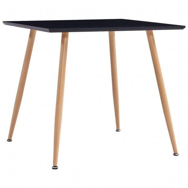 Dining Table Black And Oak 80.5x80.5x73 Cm Mdf