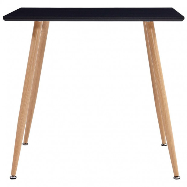 Dining Table Black And Oak 80.5x80.5x73 Cm Mdf Image 2