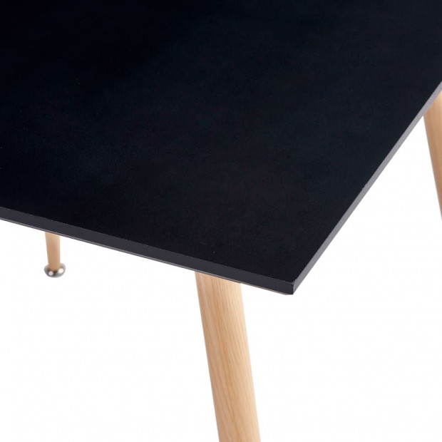 Dining Table Black And Oak 80.5x80.5x73 Cm Mdf Image 3