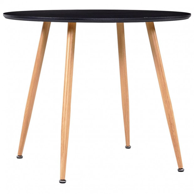 Dining Table Black And Oak 90x73.5 Cm Mdf