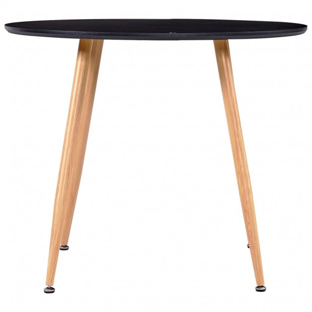 Dining Table Black And Oak 90x73.5 Cm Mdf Image 2