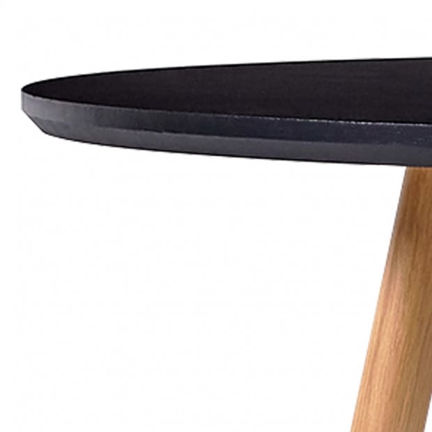 Dining Table Black And Oak 90x73.5 Cm Mdf Image 4