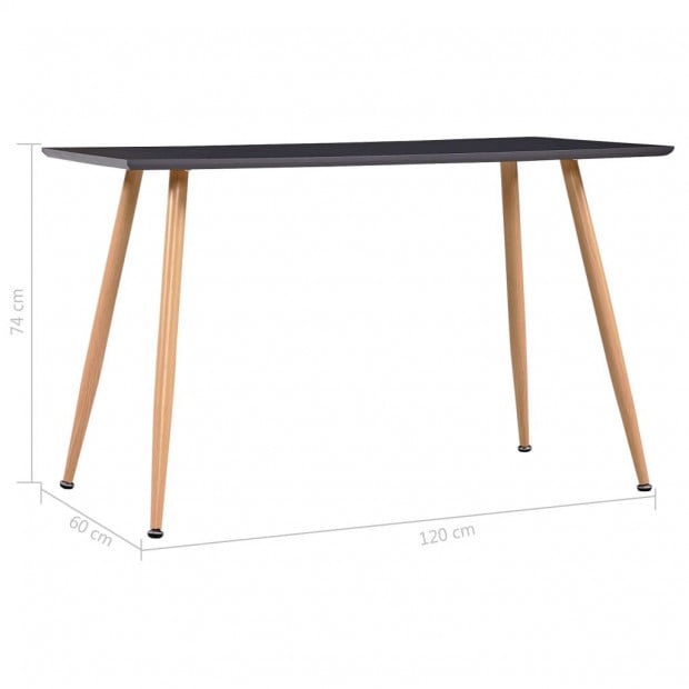 Dining Table Grey And Oak 120x60x74 Cm Mdf Image 6