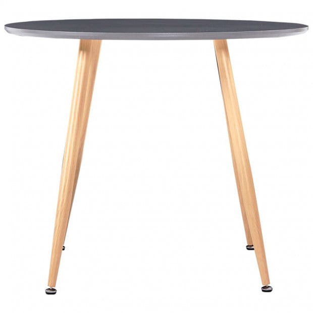 Dining Table Grey And Oak 90x73.5 Cm Mdf Image 2