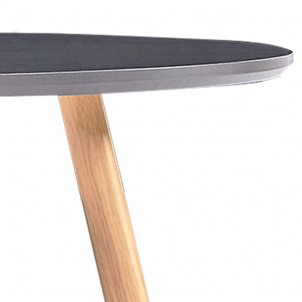 Dining Table Grey And Oak 90x73.5 Cm Mdf Image 4