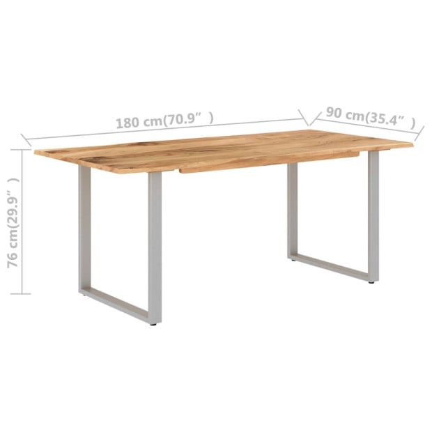 Dining Table 180x90x76 Cm Solid Acacia Wood Image 7