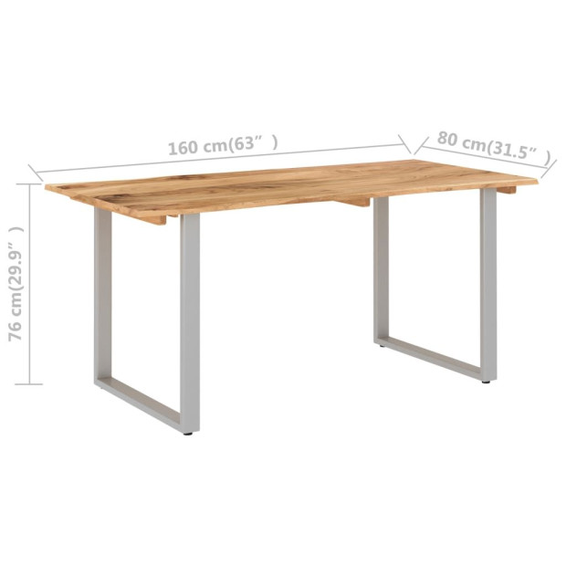 Dining Table 160x80x76 Cm Solid Acacia Wood Image 7