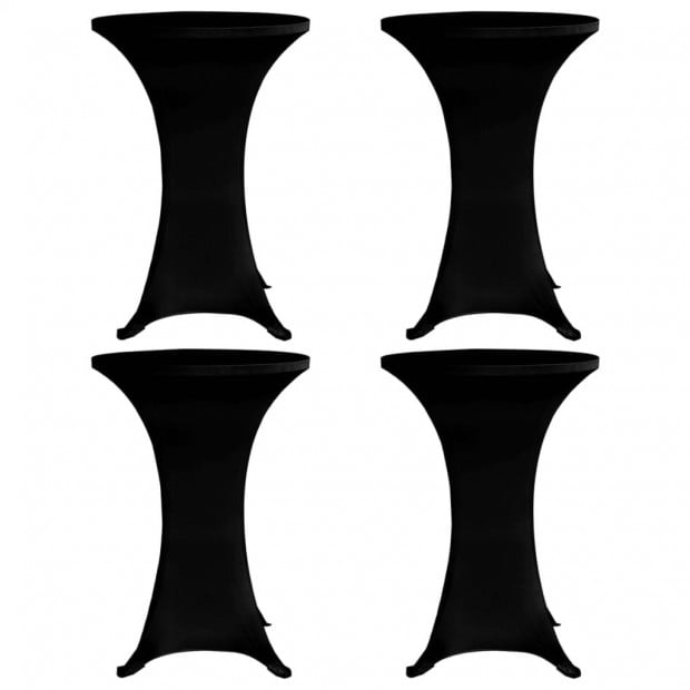Standing Table Cover 60 Cm Black Stretch 4 Pcs
