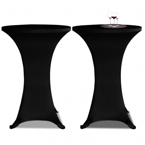 Standing Table Cover 60 Cm Black Stretch 4 Pcs Image 2