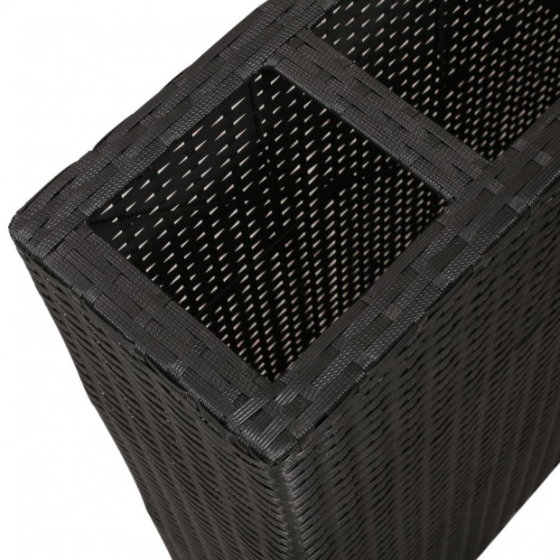 Garden Planter With 4 Pots 2 Pcs Poly Rattan Black Image 6