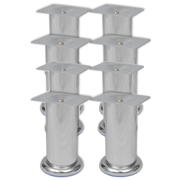 Round Sofa Legs 8 Pcs Chrome 120 Mm