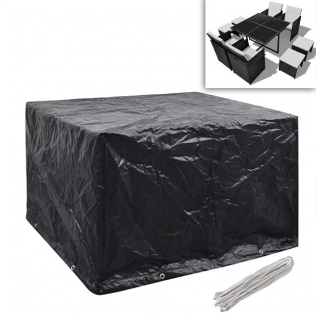 Garden Furniture Covers 2 Pcs 4 Person Set 8 Eyelets 113x113cm Image 2