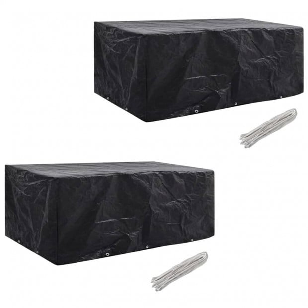 Garden Furniture Covers 2 Pcs Poly 8 Person 10 Eyelets 229x113cm