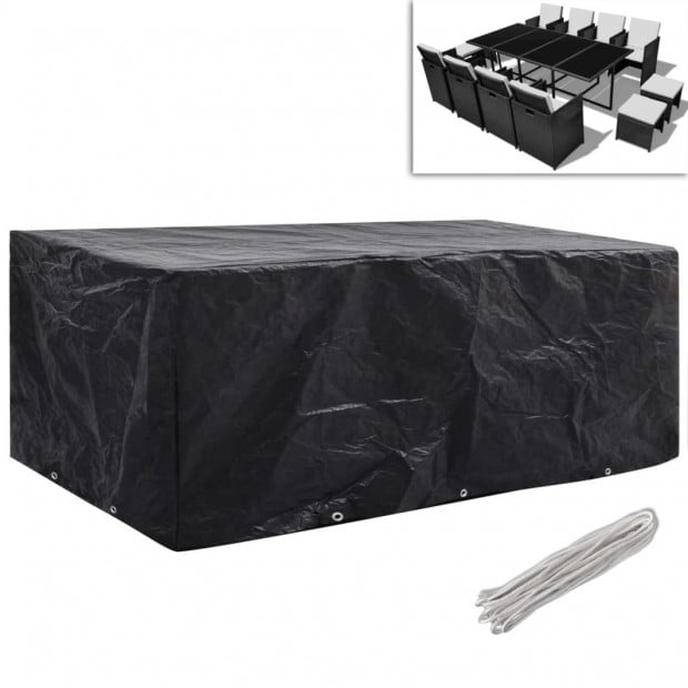 Garden Furniture Covers 2 Pcs Poly 8 Person 10 Eyelets 229x113cm Image 2