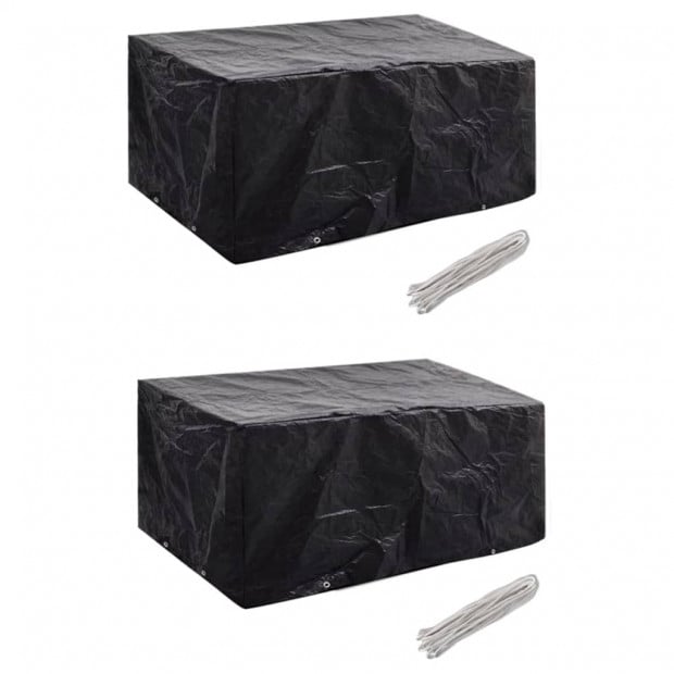 Garden Furniture Covers 2 Pcs 4 Person Poly 8 Eyelets 180x140cm